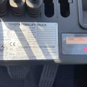 Вилочный погрузчик Toyota 02-8FGF25 2014 г. 38кВт. 4862 м/ч. №5889