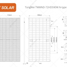 Солнечная панель TongWei TWMND-72HD590W N-type Bificial 590 Вт
