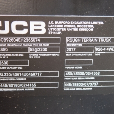 Вилочный погрузчик JCB 926-4 4WD 2017 г. 4360,4 м/ч. № 5148